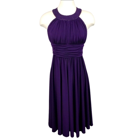 Jessica Howard Dresses & Skirts - Jessica Howard Womens Formal Dress Size 4 Deep Purple Prom Flowy Evening Gown